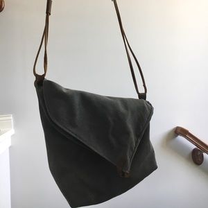 Waxed Canvas & Leather Cross-Body Hobo